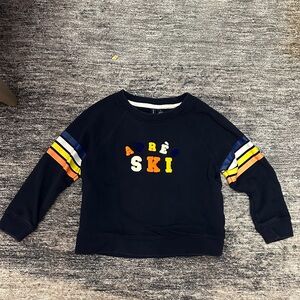 Janie and Jack Navy Apres Ski Sweatshirt with Multicolor Lettering